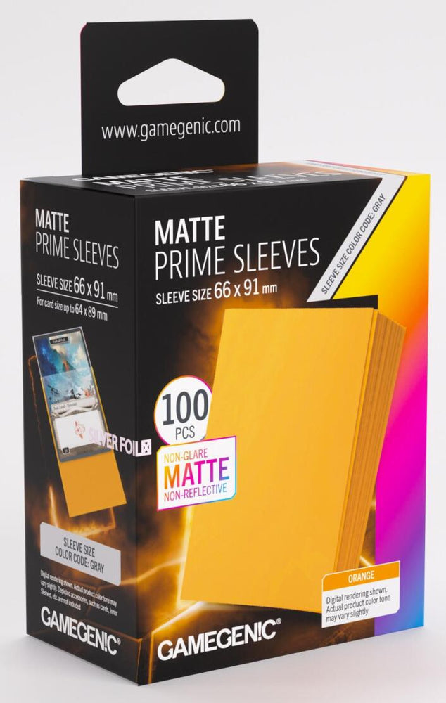 Gamegenic: Matte Prime Card Sleeves ORANGE (66mm x 91mm) (100 Sleeves Per Pack)