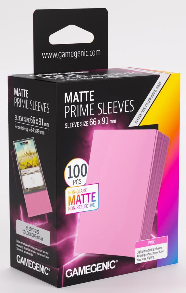 Gamegenic: Matte Prime Card Sleeves PINK (66mm x 91mm) (100 Sleeves Per Pack)