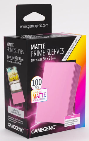 Gamegenic: Matte Prime Card Sleeves PINK (66mm x 91mm) (100 Sleeves Per Pack)