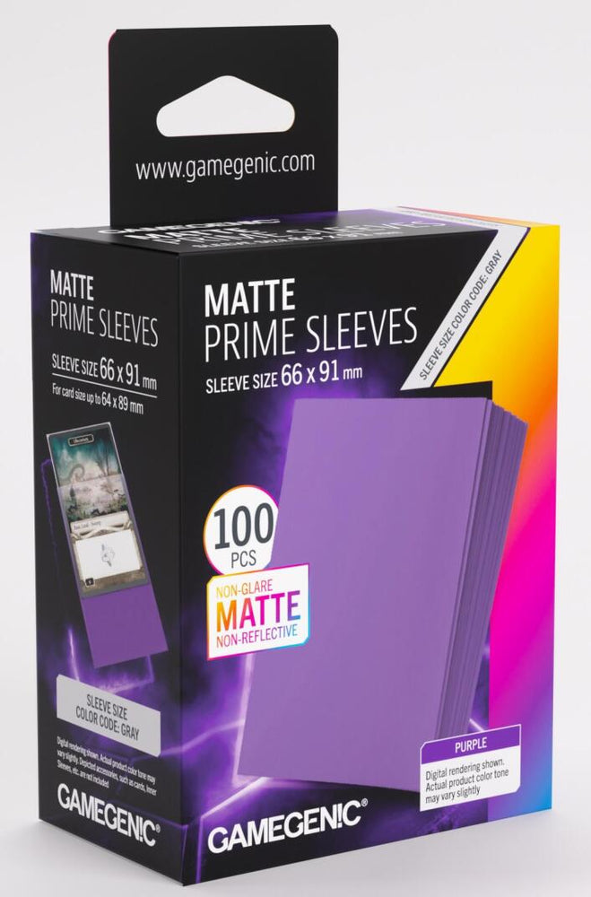 Gamegenic: Matte Prime Card Sleeves PURPLE (66mm x 91mm) (100 Sleeves Per Pack)