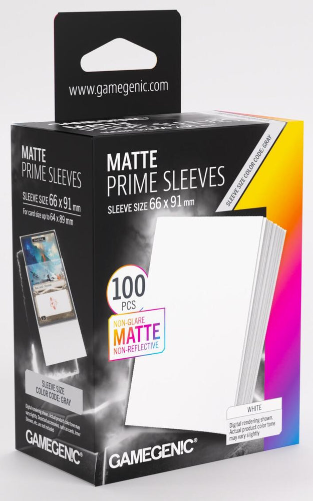 Gamegenic: Matte Prime Card Sleeves White (66mm x 91mm) (100 Sleeves Per Pack)