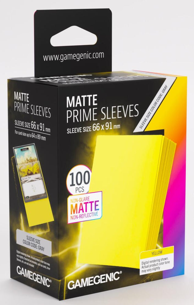Gamegenic: Matte Prime Card Sleeves YELLOW (66mm x 91mm) (100 Sleeves Per Pack)