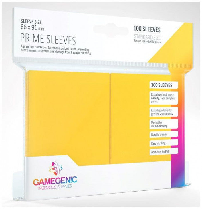 Gamegenic: Prime Card Sleeves YELLOW (66mm x 91mm) (100 Sleeves)