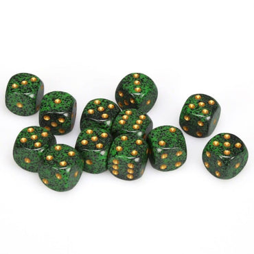 Chessex: 16mm d6 (12) Speckled Golden Recon Block