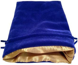 MDG Velvet Dice Bag with Gold Satin Lining [BLUE]