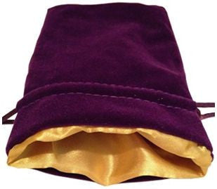 MDG: Velvet Dice Bag with Gold Satin Lining - Medium [PURPLE]