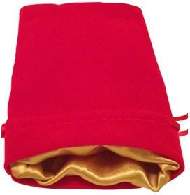 MDG: Velvet Dice Bag with Gold Satin Lining - Medium [RED]