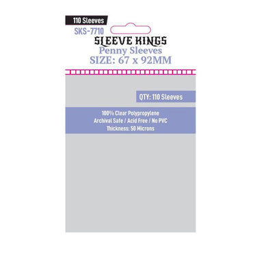 Sleeve Kings: Board Game Sleeves: Penny Card Game 67mm x 92mm (110)