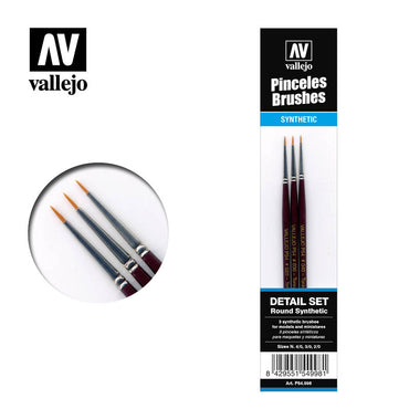 Vallejo: Brushes: Detail Synthetic Definition Set (Sizes 4/0, 3/0 & 2/0)