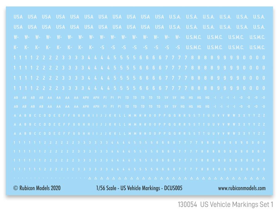 Rubicon: US Vehicle Markings Decals Vehicle Registration & Bumper Codes