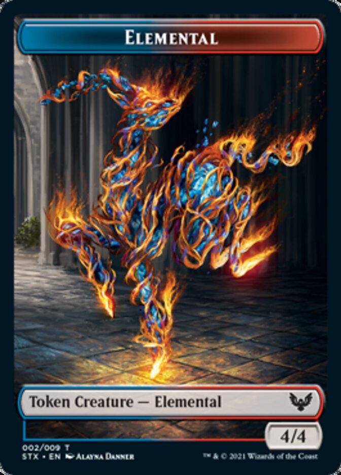 Elemental // Emblem - Lukka, Wayward Bonder Token [Strixhaven: School of Mages Tokens]