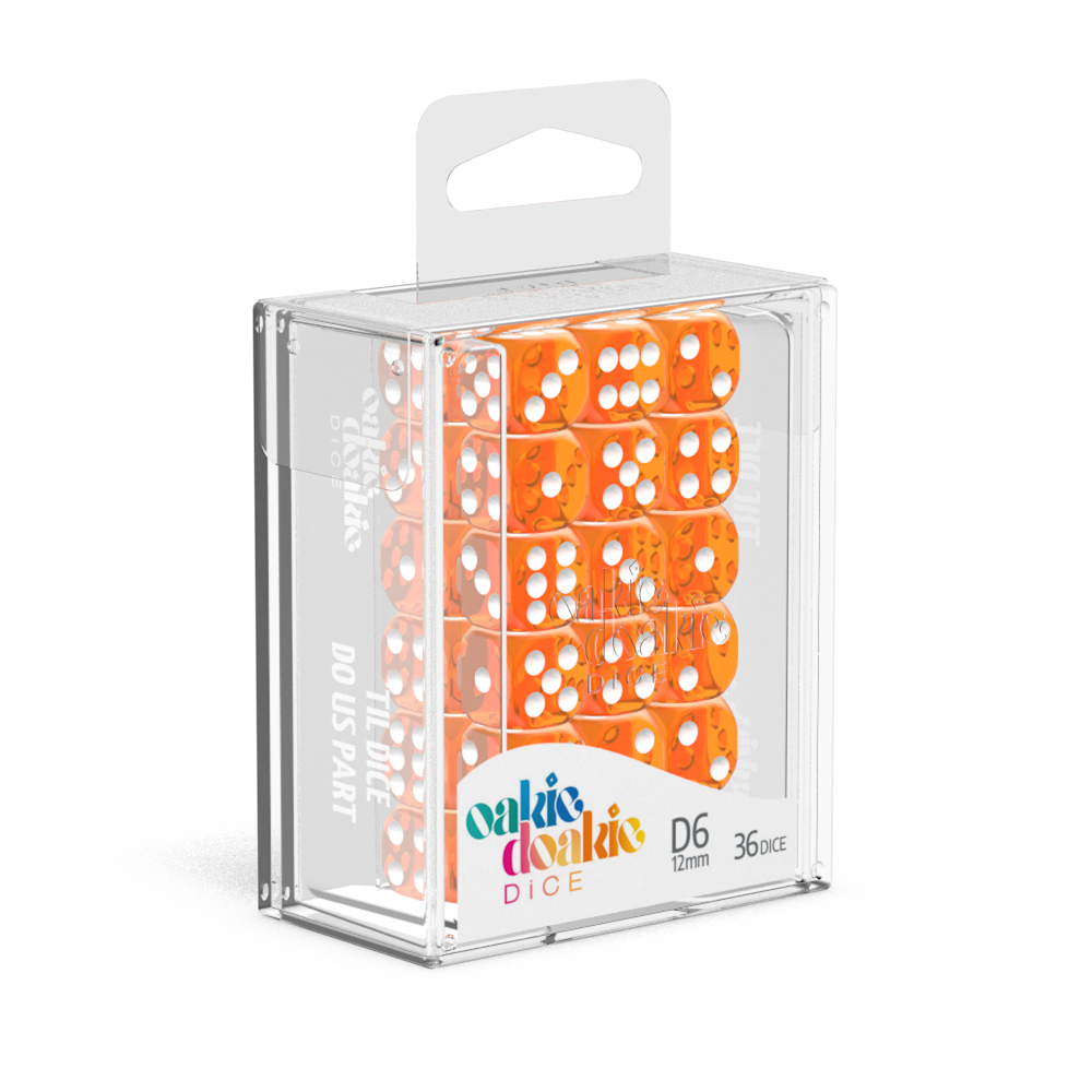 OD Dice D6 12mm Translucent Orange