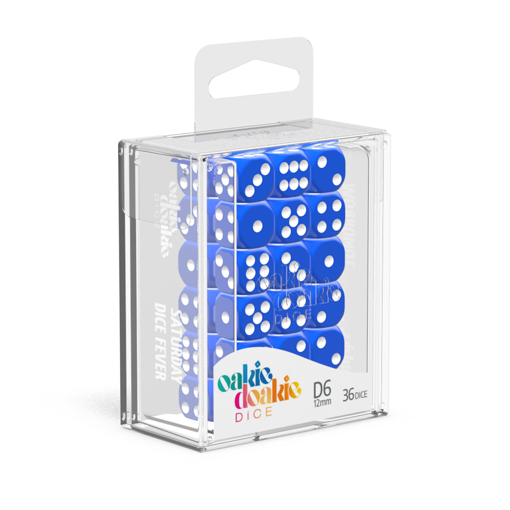 Oakie Doakie Dice D6 12mm Solid Blue (36)