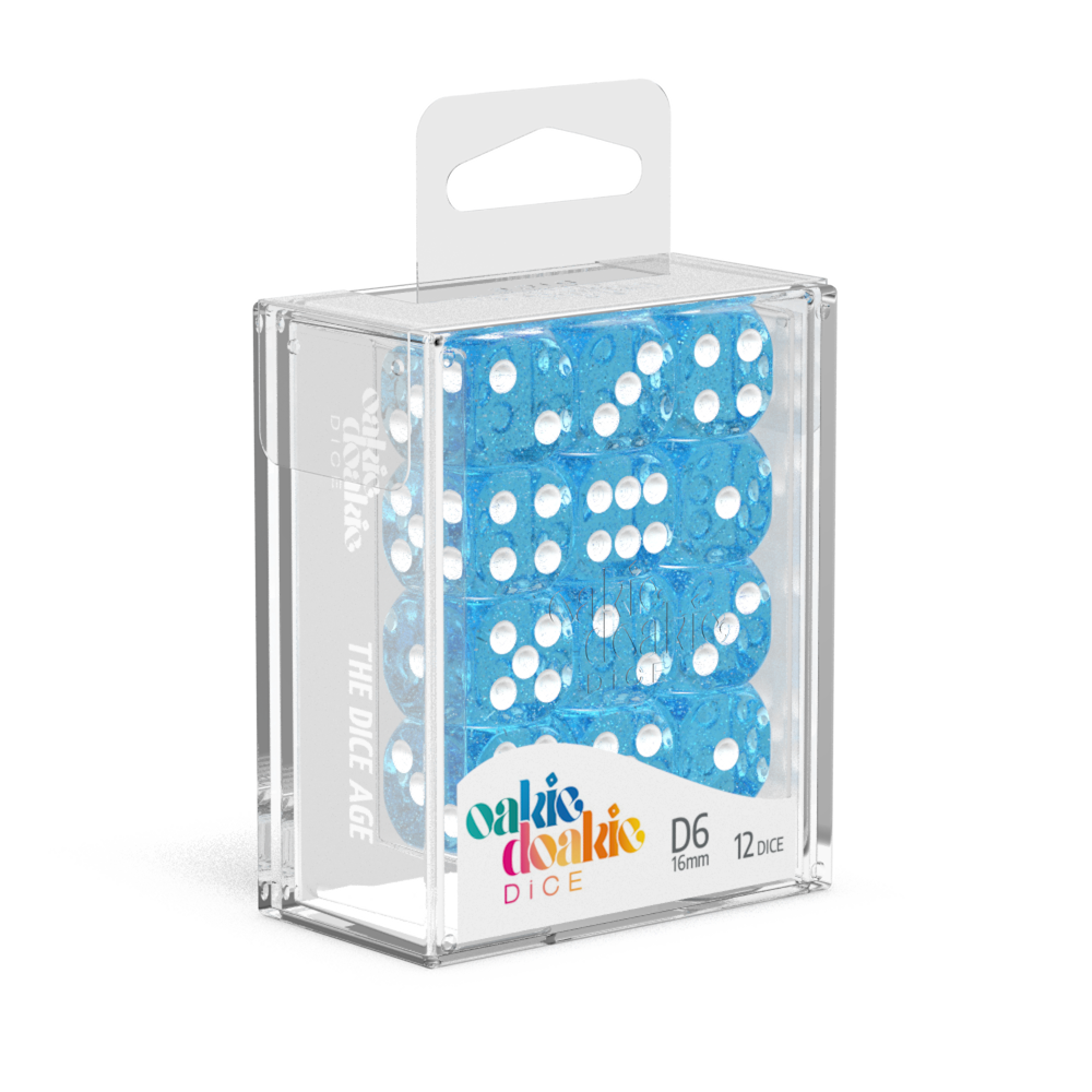 Oakie Doakie Dice D6 16mm Speckled L/Blu