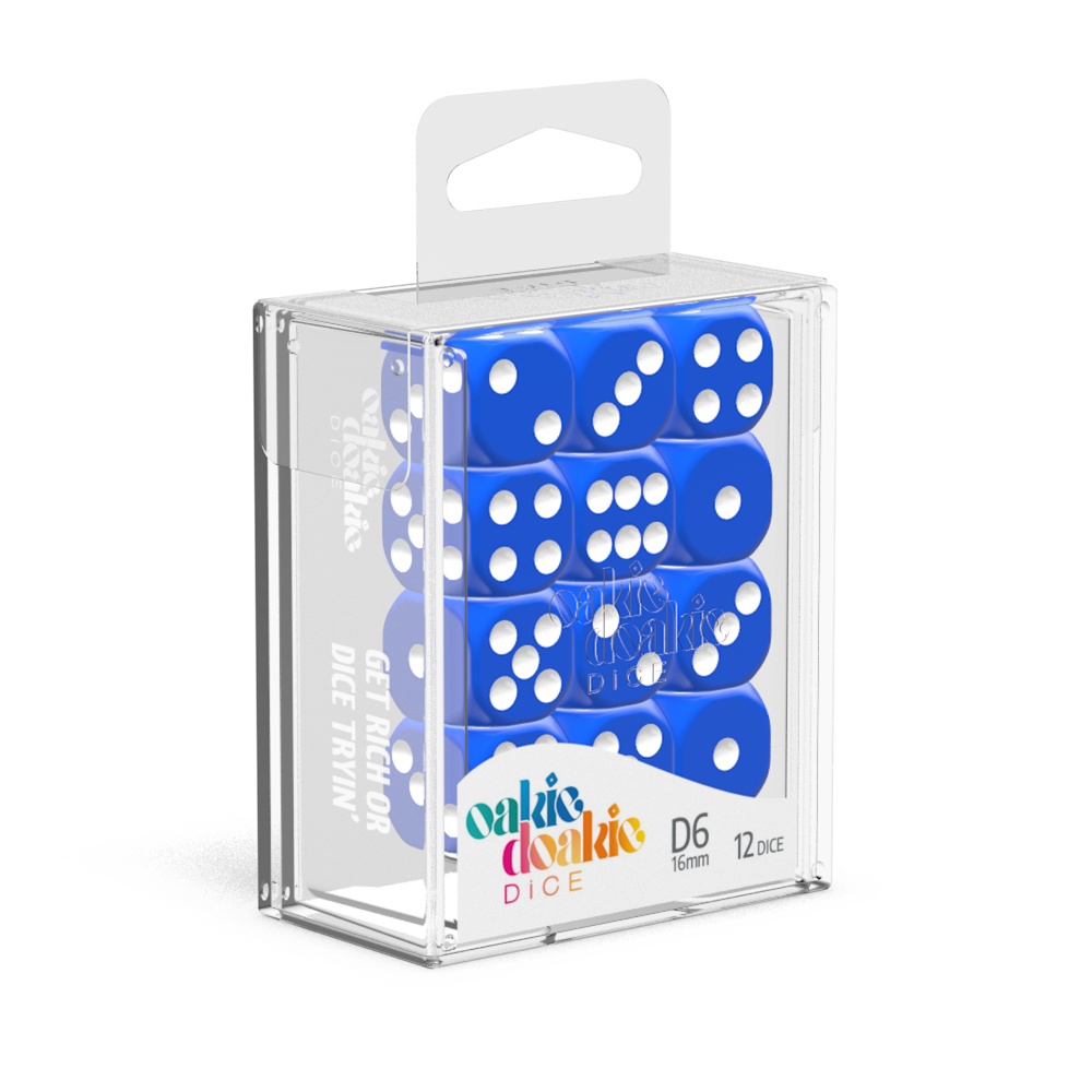 Oakie Doakie Dice D6 16mm Solid Blue