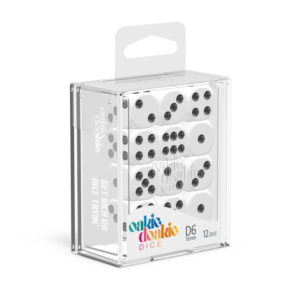 Oakie Doakie Dice D6 16m Soild White