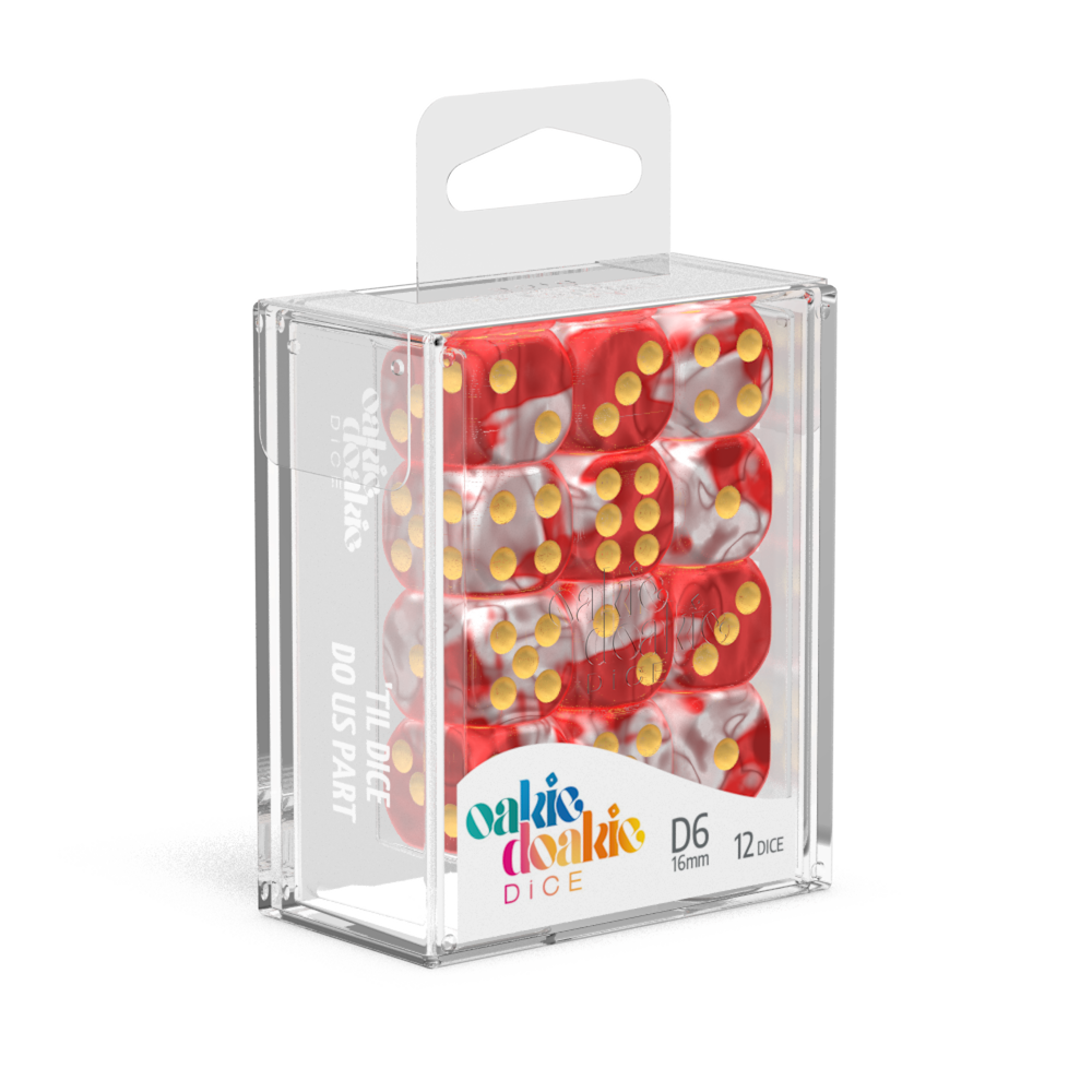 Oakie Doakie Dice D6 12mm Red Sky