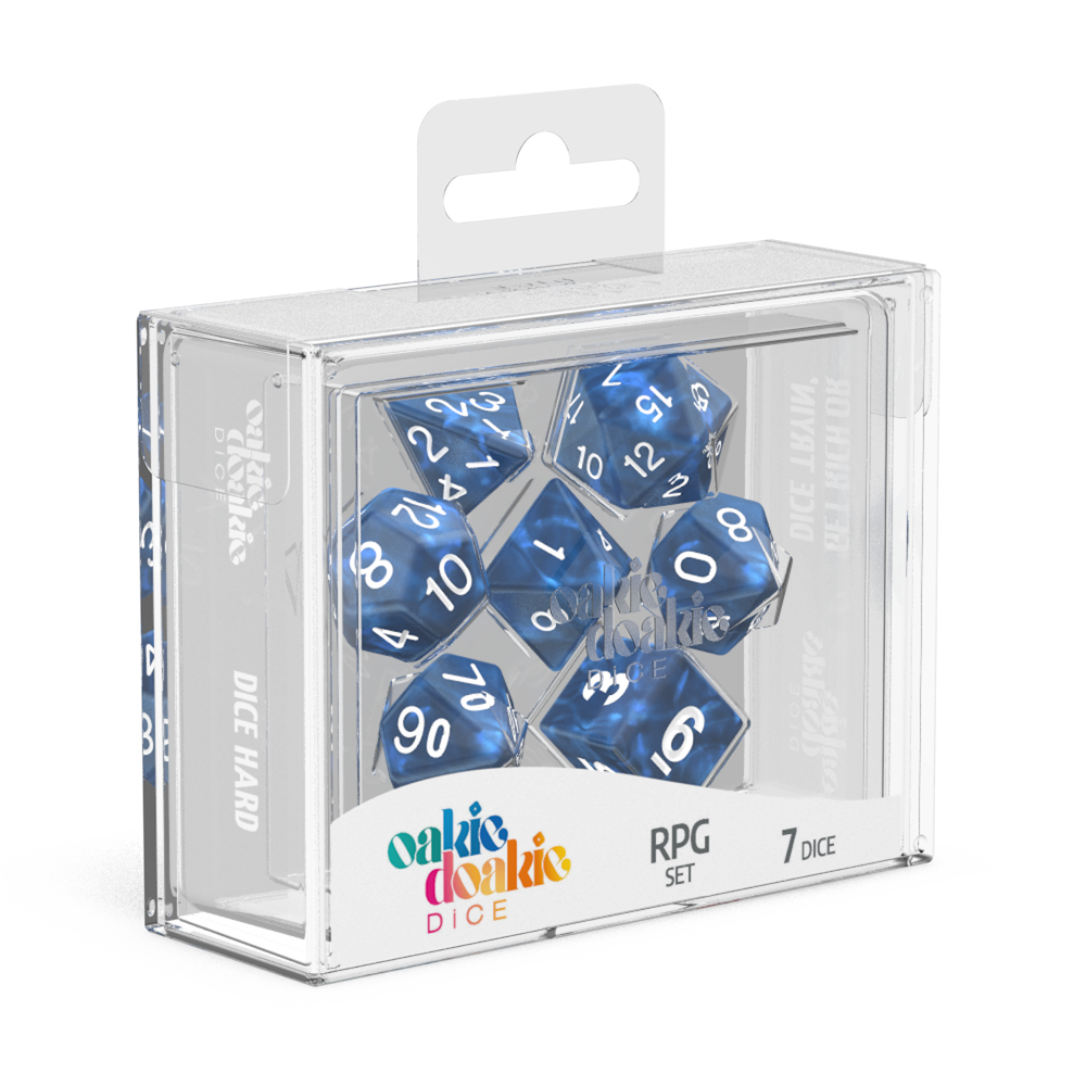 Oakie Doakie Dice RPG Set Marble Blue (7)