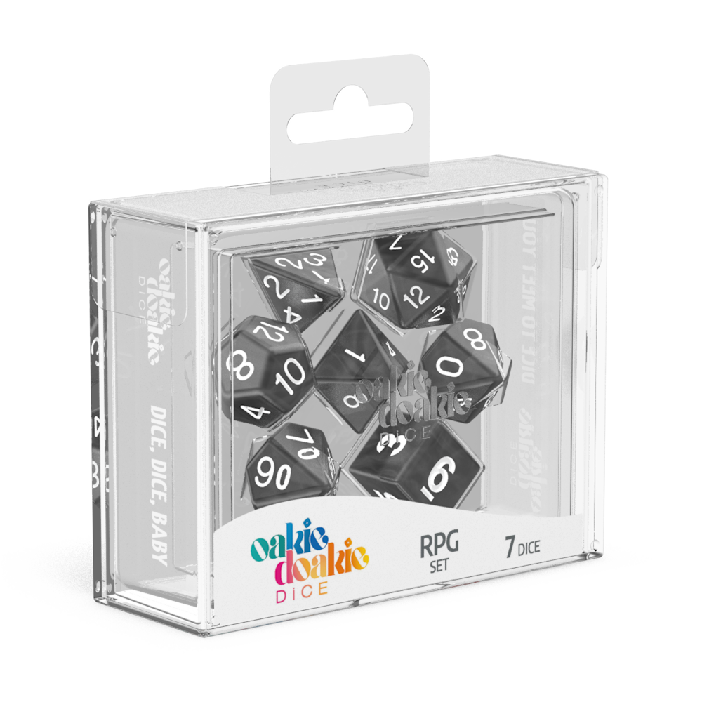 Oakie Doakie Dice RPG Set Marble Black (7)