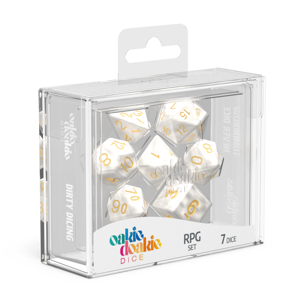 Oakie Doakie Dice RPG Set Marble White (7)