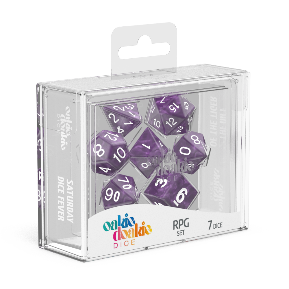 Oakie Doakie Dice RPG Set Marble Purple (7)