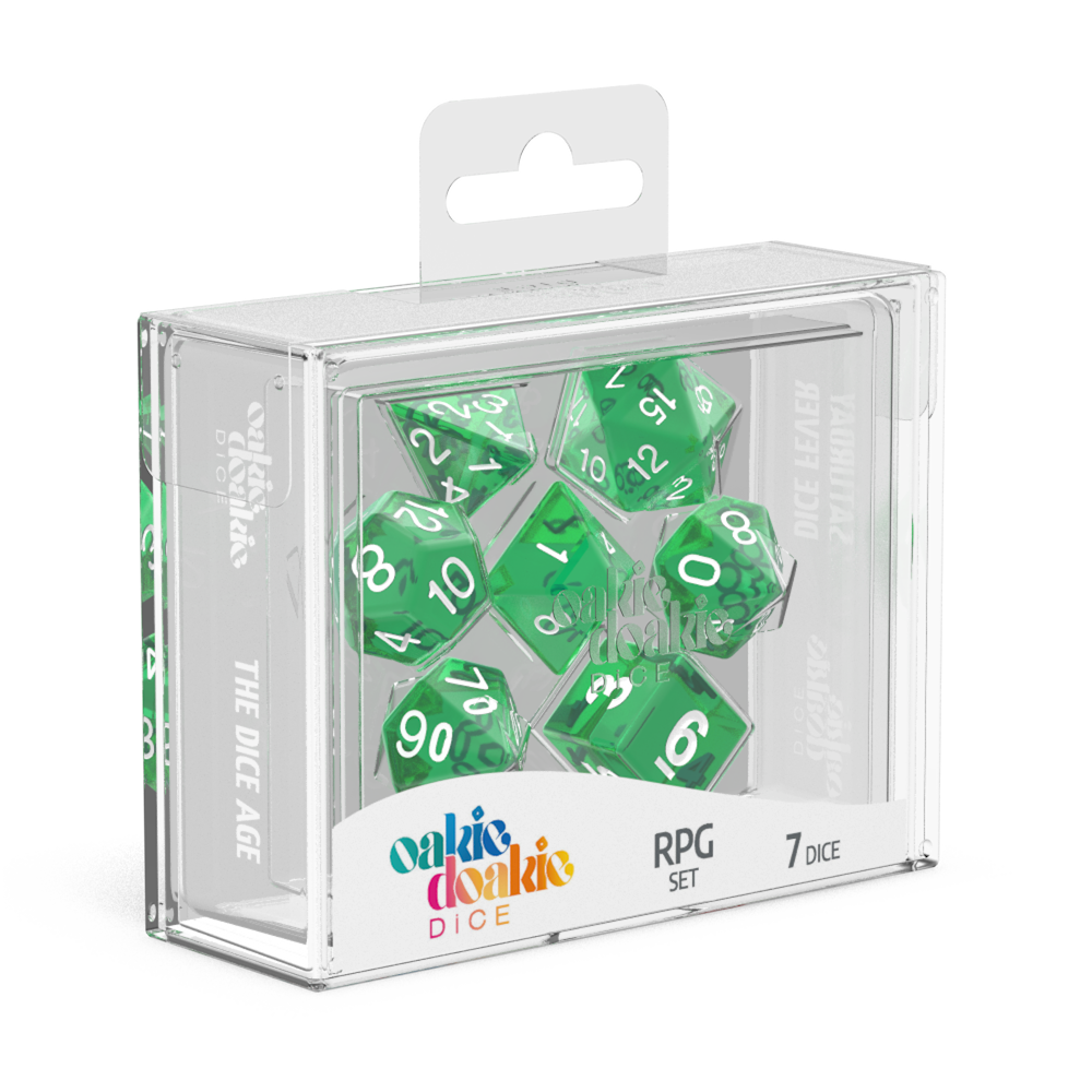 Oakie Doakie Dice RPG Set Translucent Green (7)