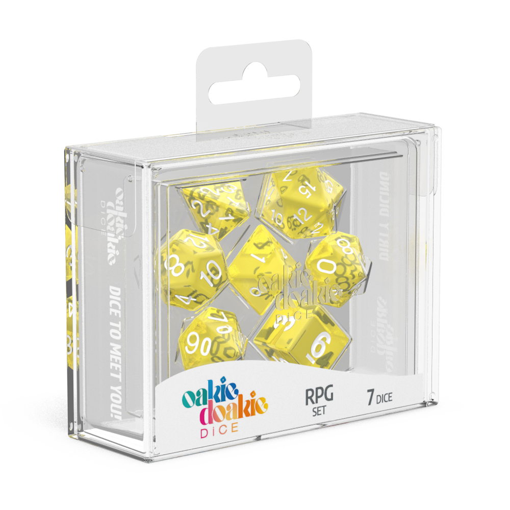 Oakie Doakie Dice RPG Set Translucent Yellow (7)