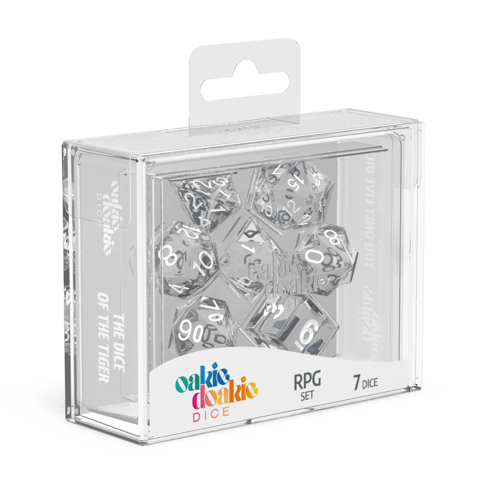 Oakie Doakie Dice RPG Set Translucent Clear (7)