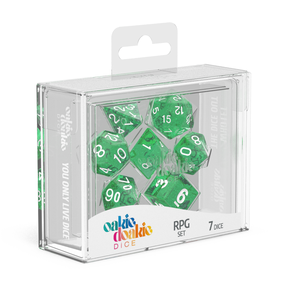 Oakie Doakie Dice RPG Set Speckled Green (7)