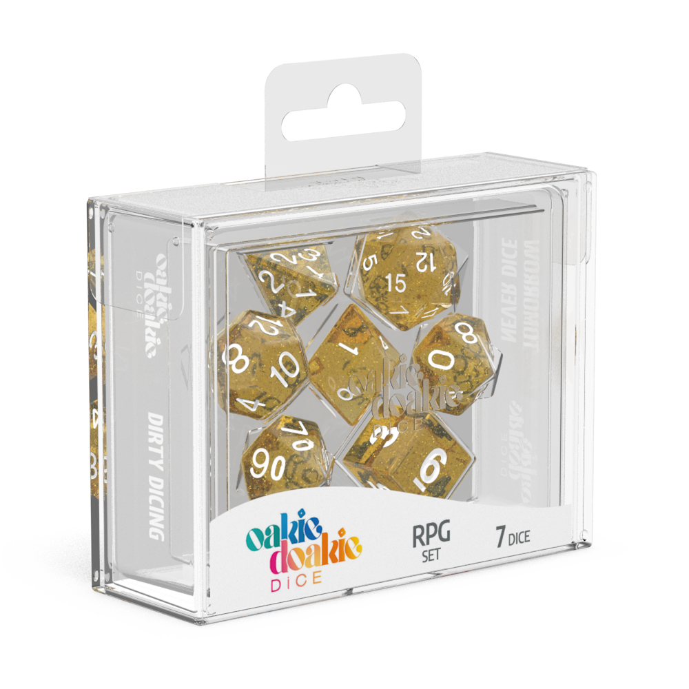 Oakie Doakie Dice RPG Set Speckled Orange (7)