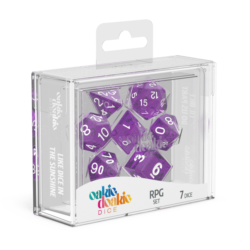 Oakie Doakie Dice RPG Set Speckled Purple (7)