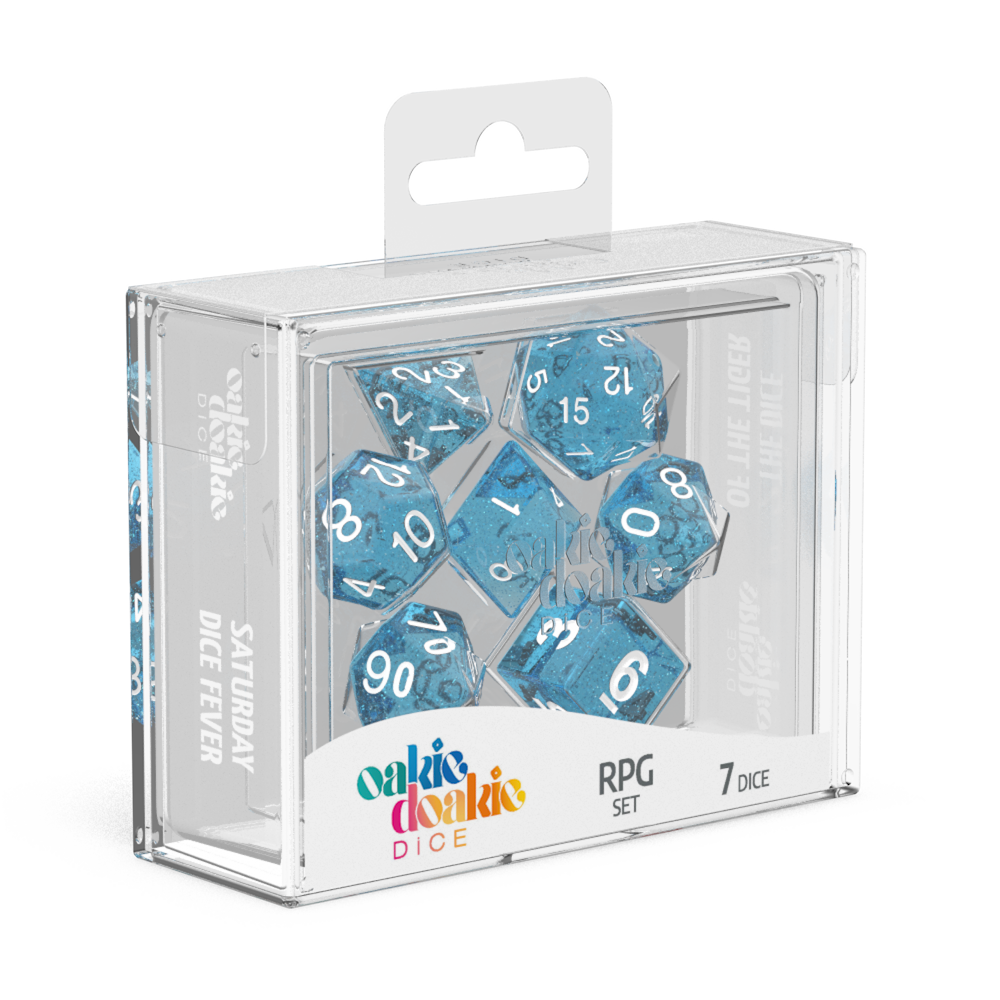 Oakie Doakie Dice RPG Set Speckled light Blue