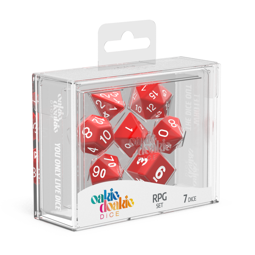 Oakie Doakie Dice RPG Set Solid Red (7)