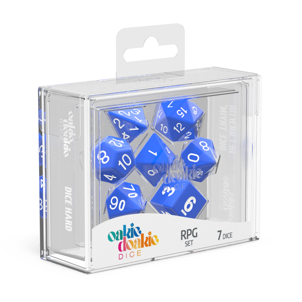 Oakie Doakie Dice RPG Set Solid Blue (7)