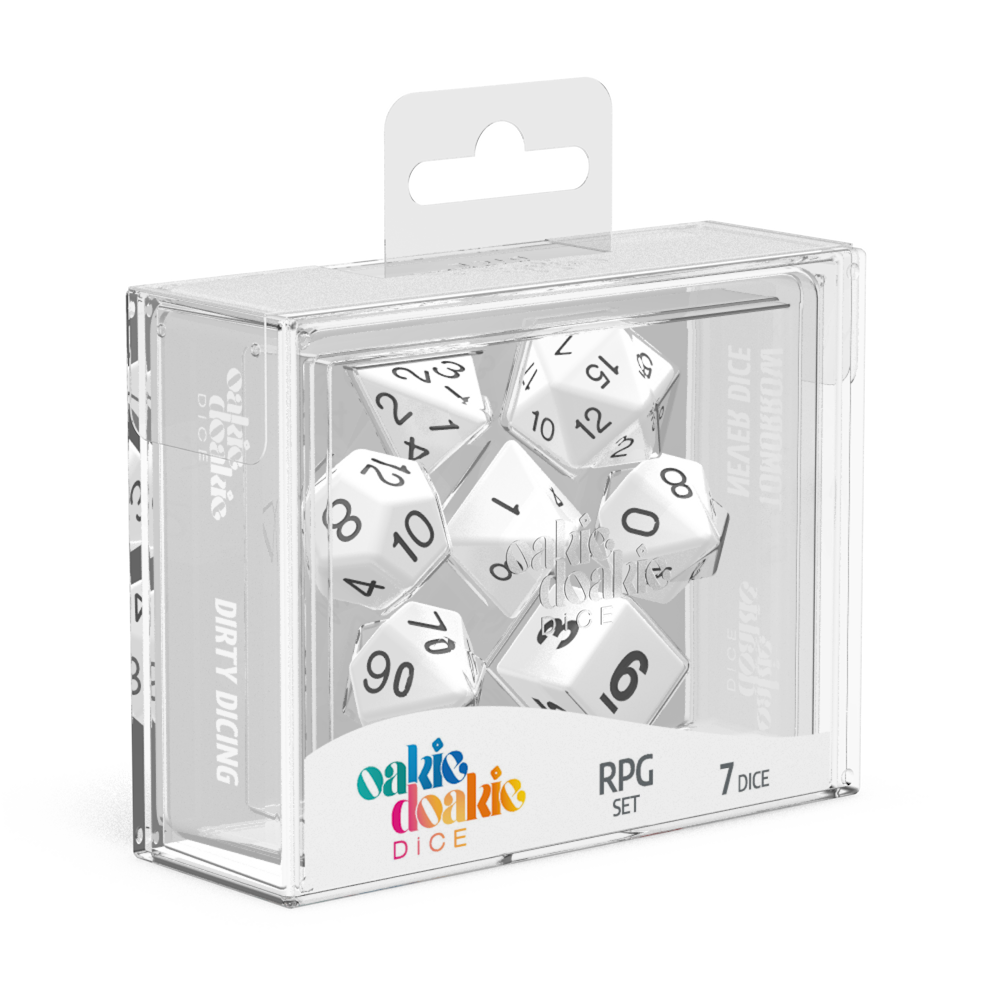 Oakie Doakie Dice RPG Set Solid White (7)