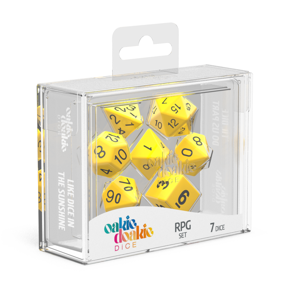 Oakie Doakie Dice RPG Set Solid Yellow (7)