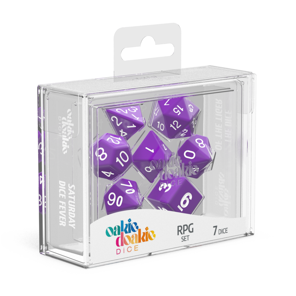 Oakie Doakie Dice RPG Set Solid Purple (7)