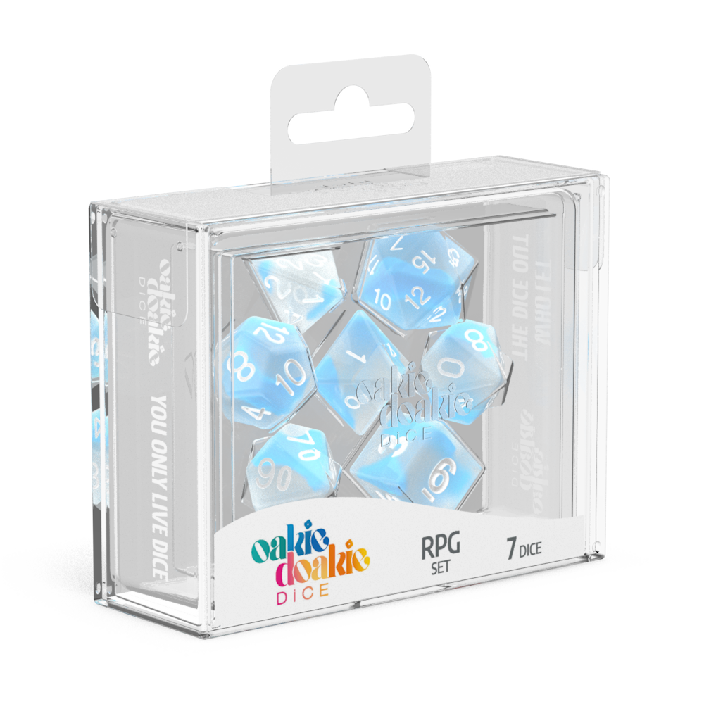 Oakie Doakie Dice RPG Set G-D GLOW Arctic (7)