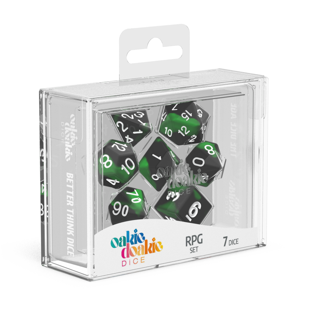 Oakie Doakie Dice RPG Set G-D GLOW Biohazard (7)