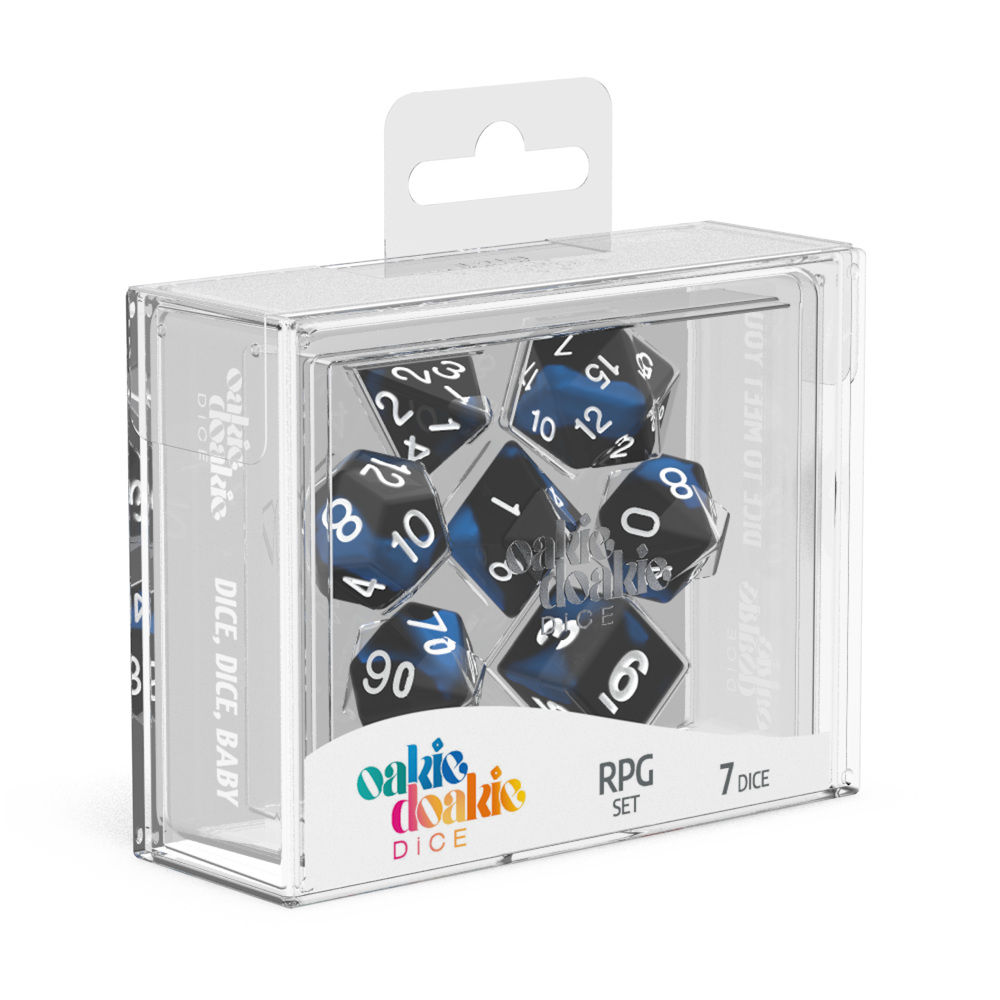 Oakie Doakie Dice RPG Set G-D GLOW Deep Ocean (7