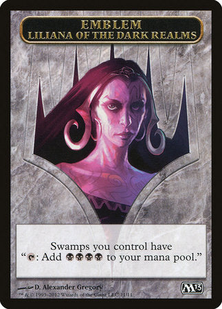 Emblem - Liliana of the Dark Realms [Magic 2013 Tokens]