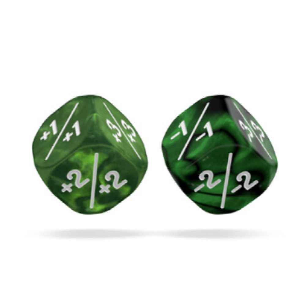 Oakie Doakie Dice D6 Green Marble Pos/Neg