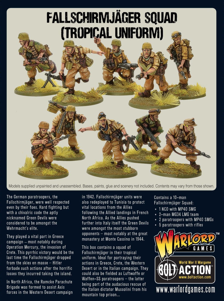 Bolt Action: German Fallschirmjager Squad (Tropical Uniform)