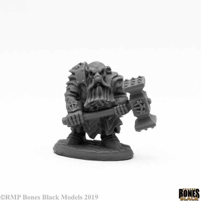 Reaper Miniatures Bones Black: Dark Dwarf Pounder