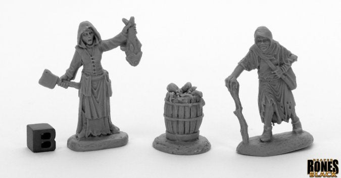 Reaper Bones Black: Dreadmere Townsfolk Fishwife & Crone