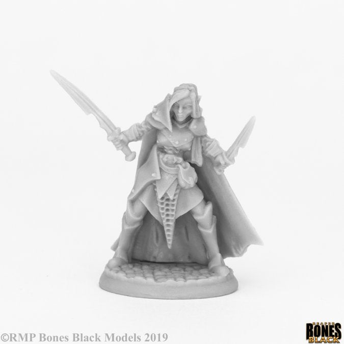 Reaper Miniatures Bones Black: Dark Elf Female Warrior