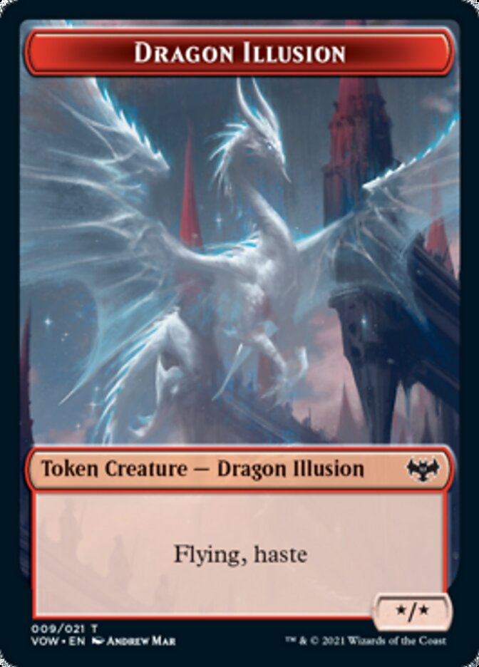 Insect // Dragon Illusion Double-sided Token [Innistrad: Crimson Vow Tokens]