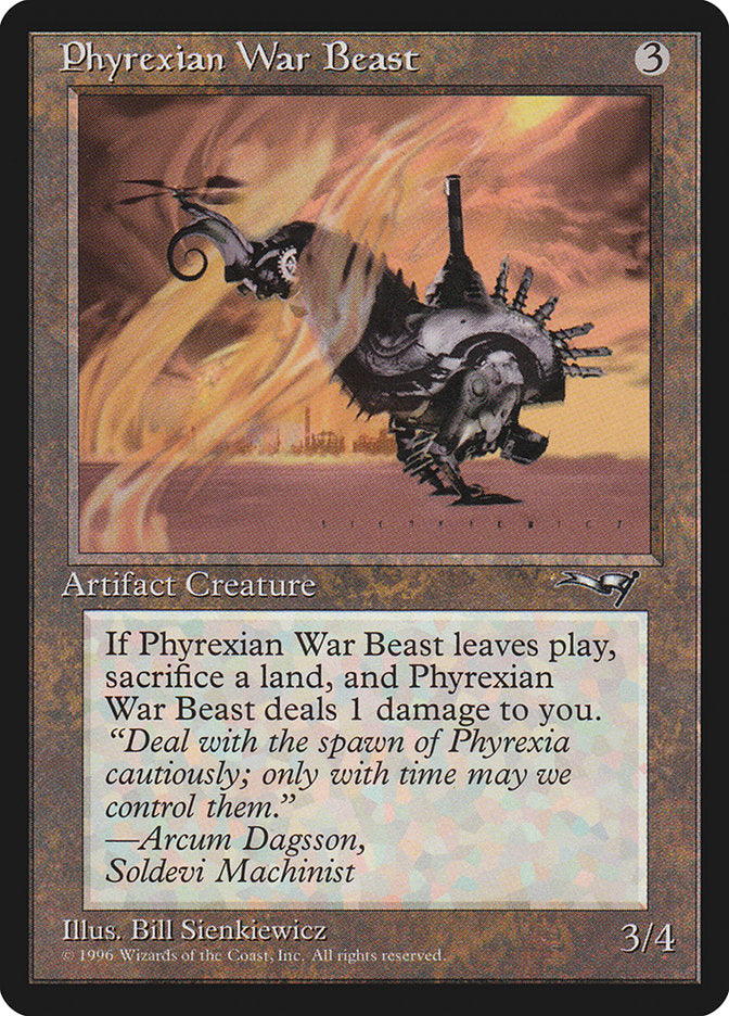 Phyrexian War Beast (Signature on Right) [Alliances]