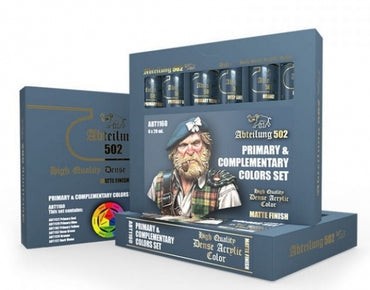 Abteilung 502: High Quality Dense Acrylic Colors - Primary And Complimentary Colors Set