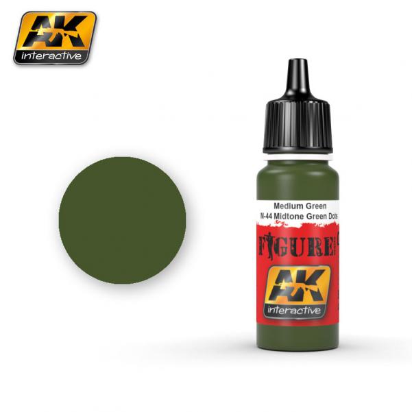 Ak-Interactive: Medium Green / M-44 Midtone Green Dots Acrylic Paint